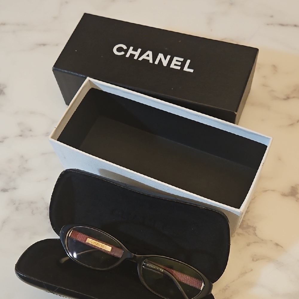 CHANEL Black and Gold Glasses